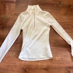 H&M white turtleneck rib knit XS